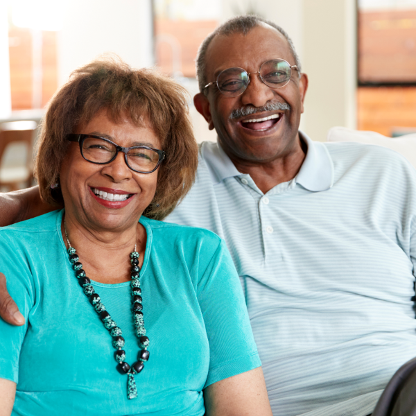 Senior couple smiling and feeling secure